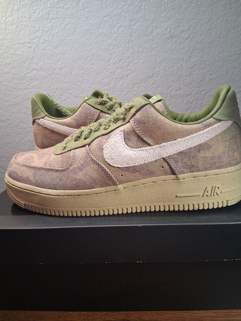 Nike Air Force 1 Low — Wheatgrass Camo with Cream Swoosh